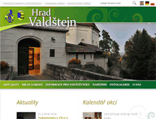 Tablet Screenshot of hrad-valdstejn.cz